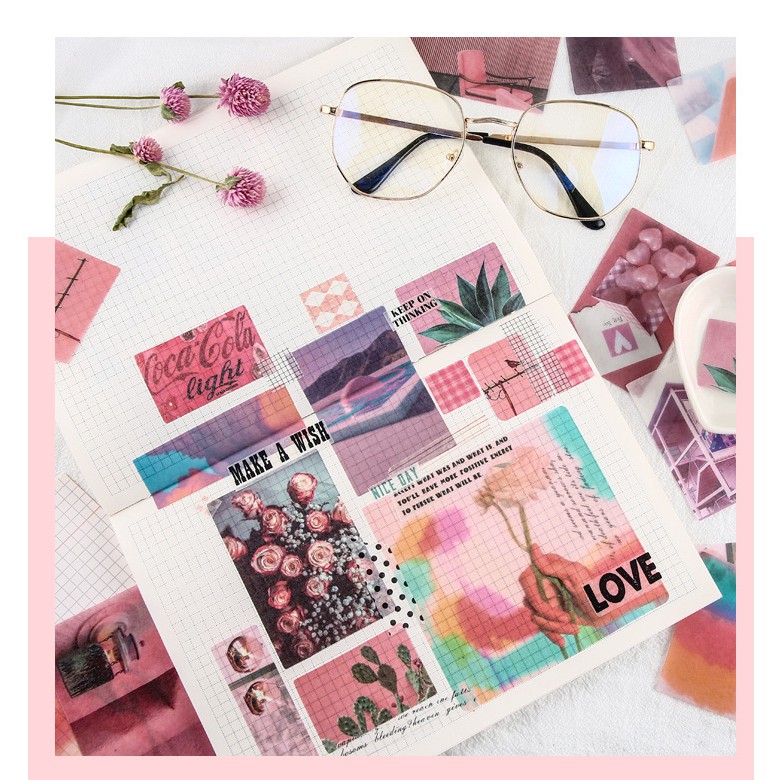 Set 70 Sticker Collage Materials