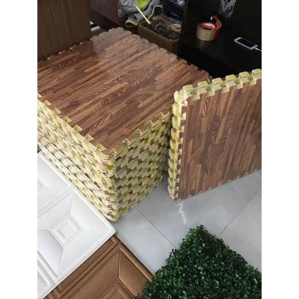 Thảm xốp trải sàn vân gỗ siêu sang sạch đẹp khổ 60×60 (sét 4 miếng)