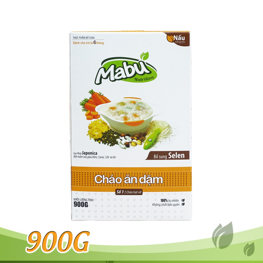  [Hà Nội] Cháo ăn dặm Mabu hạt vỡ 900g (Cháo số 1)