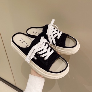 Giày sục thể thao nữ hở mũi đế cao 3cm, giày lười đạp gót phong cách Hàn Quốc S03 - Nguyentrang239