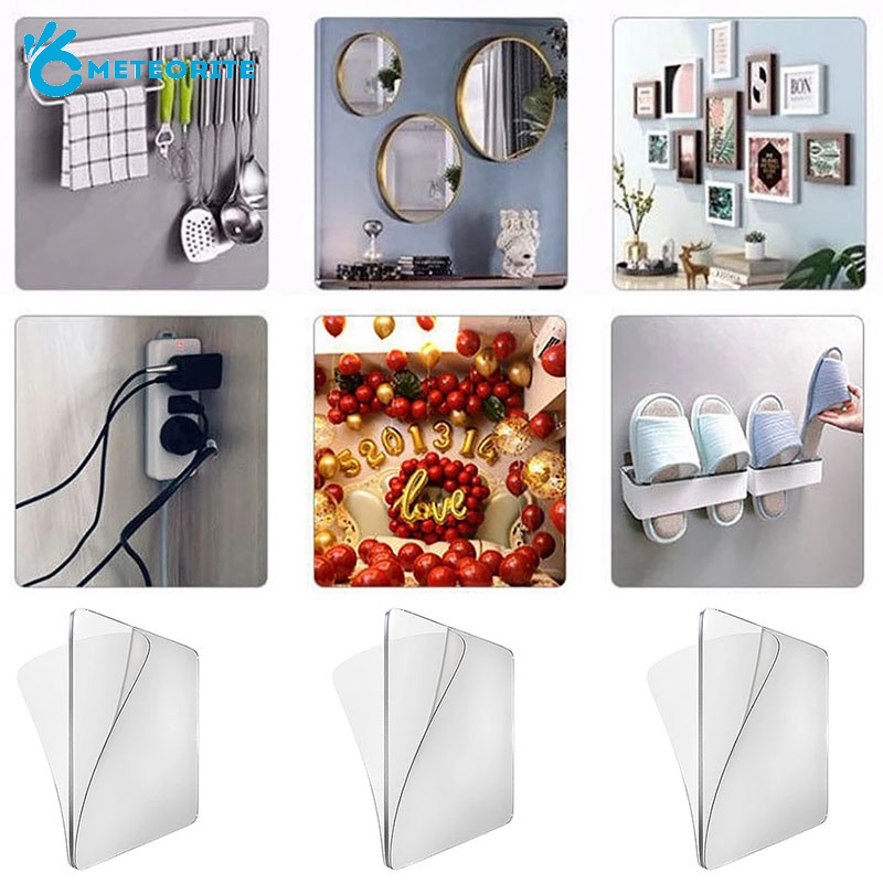 Băng Keo Hai Mặt Trong Suốt Độ Dính Cao Không Đục Lỗ Có Thể Tái Sử Dụng