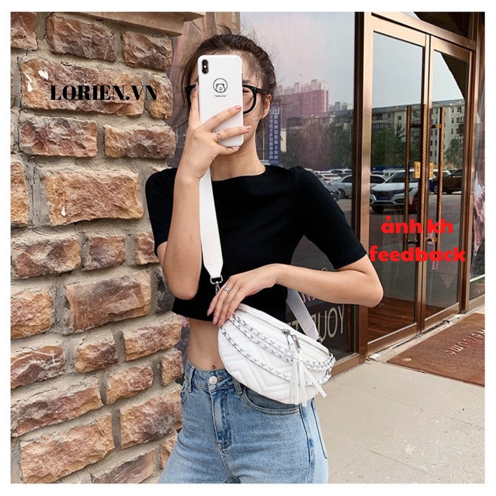 Túi bao tử nữ da cao cấp cực đẹp siêu cá tính LORIEN túi đeo chéo phong cách Hàn Quốc đi chơi siêu đẹp chất da cực chất | BigBuy360 - bigbuy360.vn