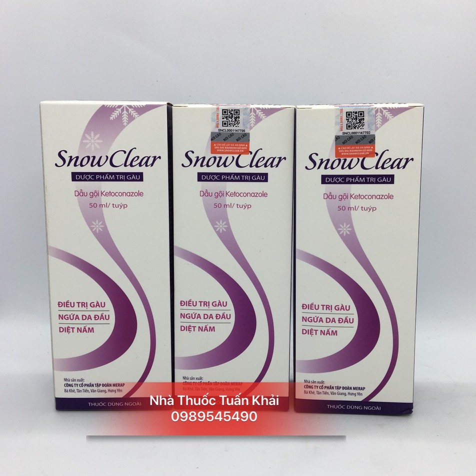 Nước Gội Đầu SNOW CLEAR - Ngứa Da Đầu - Gầu - Nấm - 50ml