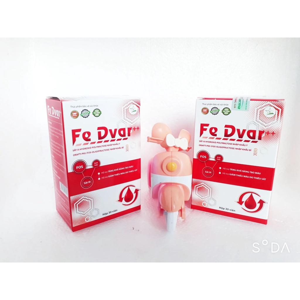 Viên uống bổ sung sắt FE DVAR, hỗ trợ tăng khả năng tạo m.áu, giảm thiếu m.áu do thiếu sắt