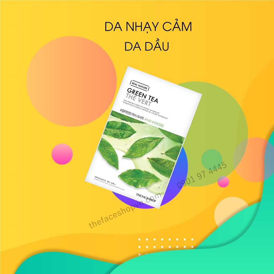 Mặt Nạ Trà Xanh Real Nature Green Tea Face Mask Thefaceshop