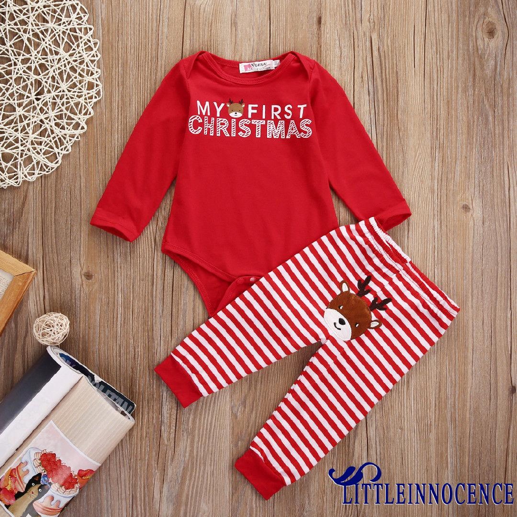 2PCS Newborn Baby Boys Girls Unisex Set Xmas Outfits Clothes