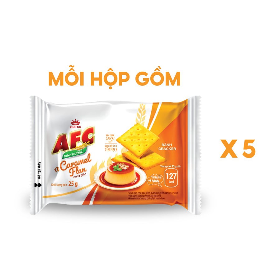 Bánh quy cracker AFC vị Caramel Flan hộp 125g