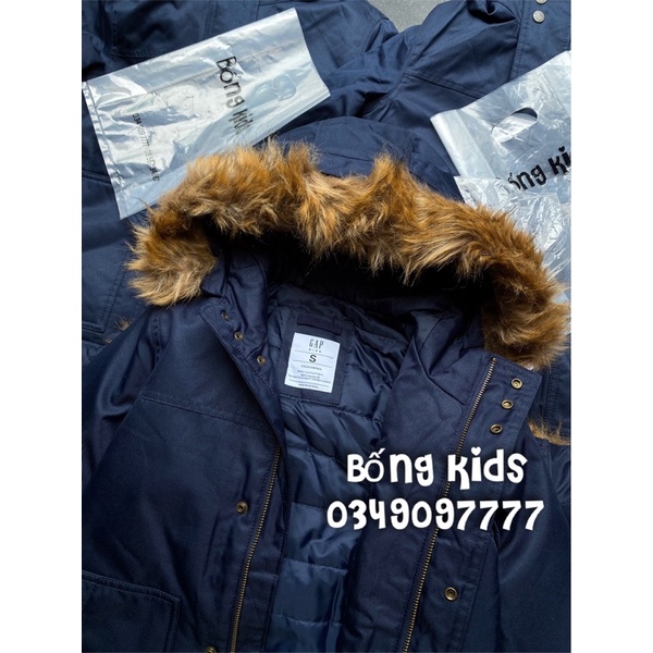 Áo Parka Bé Trai Kaki Chần Bông Nhẹ Navy G