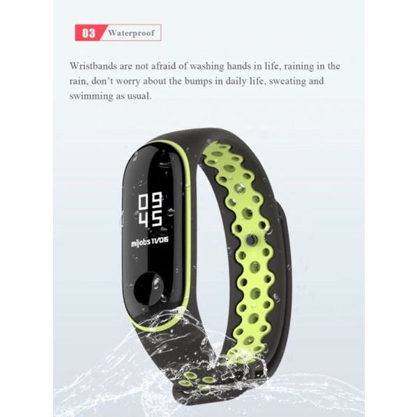 Dây đeo miband Mijobs thể thao phối màu Xiaomi Miband 3 Xiaomi Miband 4