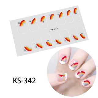 Bộ 14 nails sticker miếng dán móng tay 3d chống nước mẩu ngẩu nhiên
