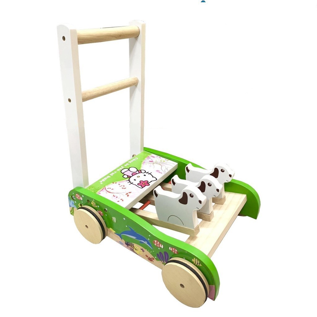 Xe tập đi bằng gỗ Song Son cho bé - Xe tập đi 3 con gà