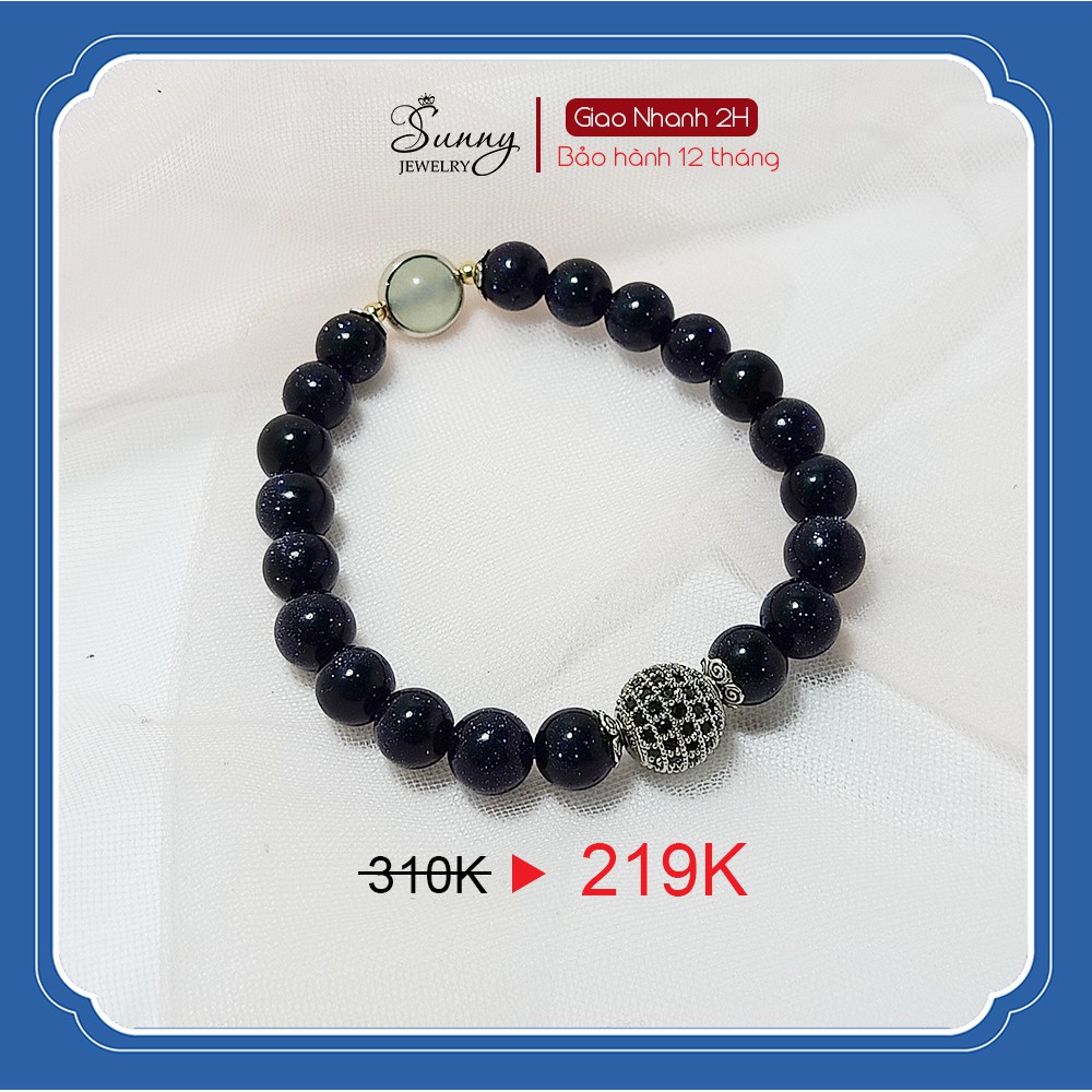 Vòng Tay Phong Thủy VTBT02, Vòng Tay Mix Charm Lấp Lánh Hợp Mệnh THỦY Dành Cho Nữ - Sunny Jewelry