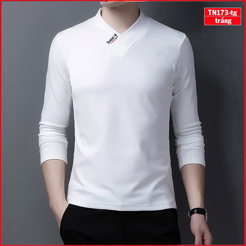 Áo phông nam tay dài cổ tim TN173 thoáng mát vải sợi tre tổng hợp đẹp trẻ trung | BigBuy360 - bigbuy360.vn