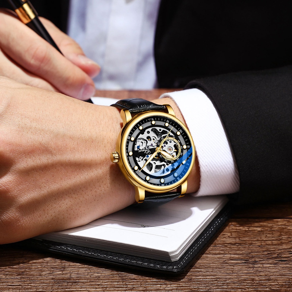 Đồng Hồ Cơ Tự Động Chexi Chống Thấm Nước Dây Da Cho Nam