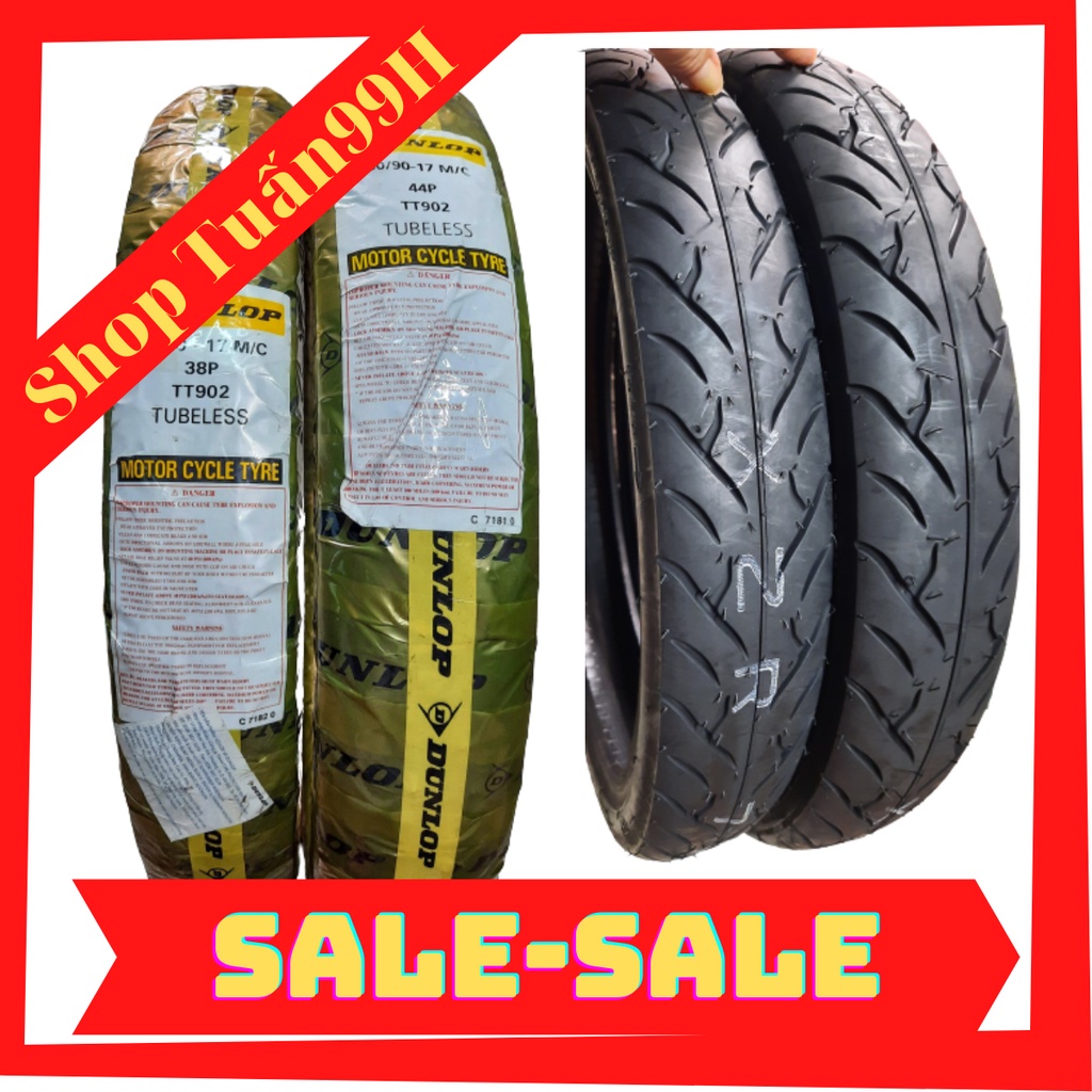 Vỏ Dunlop loại không dùng ruột 70/90-17 và 80/90-17