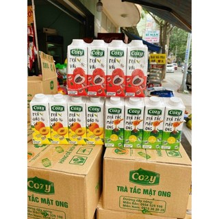 THÙNG  24 Hộp Trà tắc, đào, vải Cozy đóng hộp uống liền