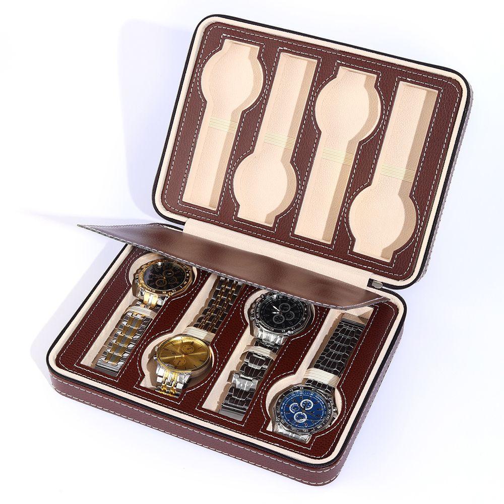 ANEMONE Hộp Đựng Đồng Hồ Đeo Tay 4 / 8 Ngăn Bằng Da PU
