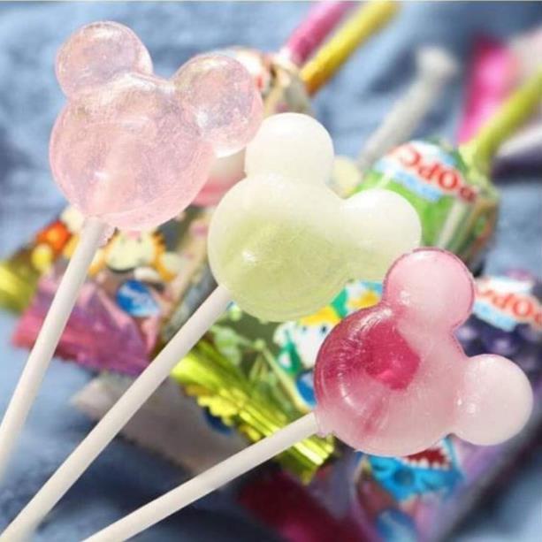 Kẹo mút vị trái cây hình Mickey- Glico Lollipop PopCan Mix