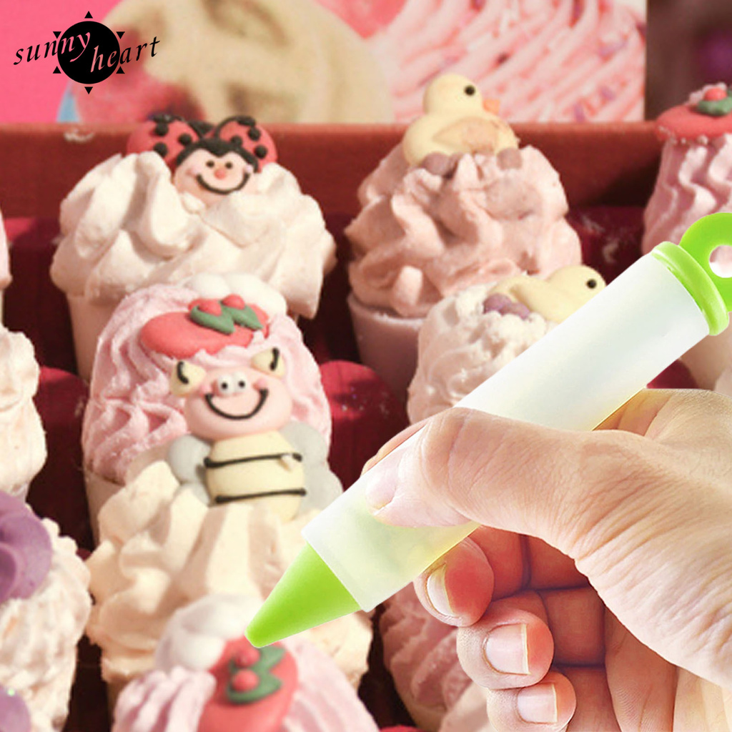 Set 5 Vòi Phun Kem Trang Trí Bánh Bằng Silicone Tiện Dụng