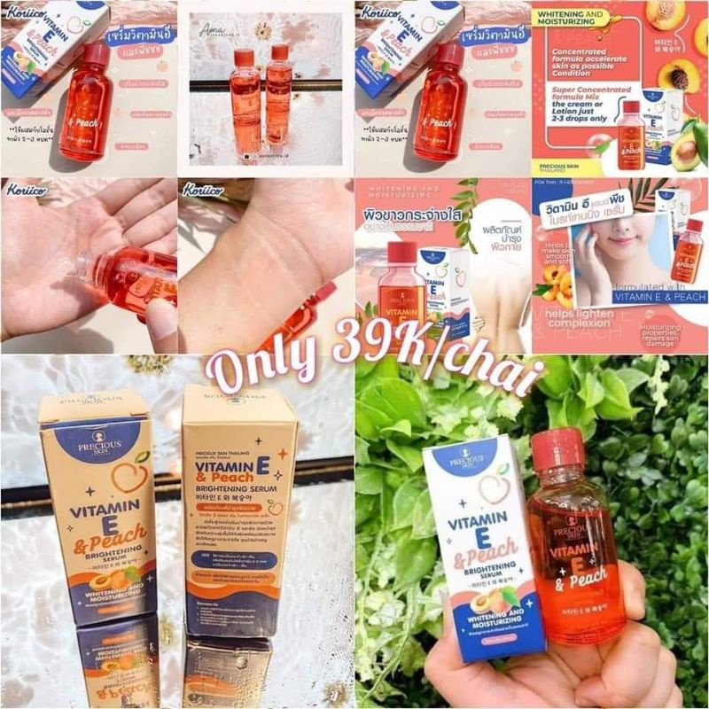 Tinh chất Vitamin E & Peach BRIGHTENING SERUM dưỡng trắng da