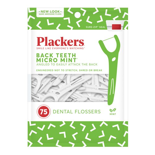 Chỉ nha khoa Plackers Back Teeth Micro Mint Dental Flossers, 75 cái thumbnail