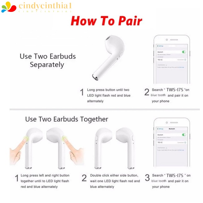 Tai Nghe Bluetooth 5.0 Không Dây i7 Tws Có Micro Kèm Hộp Sạc