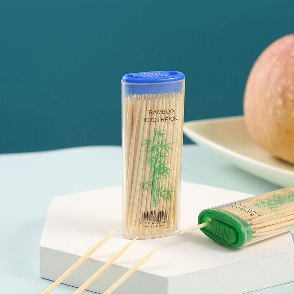 LONTIME Hộp 100 Tăm Tre Tự Nhiên Nhiều Màu Sắc