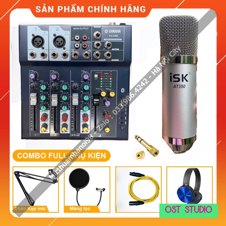 Trọn Bộ Mixer F4 Yamaha Mic ISK AT350 . Âm Thanh Cực Hay , Sống Động , Dễ Dàng Lắp Đặt . Bảo Hành 12 Tháng