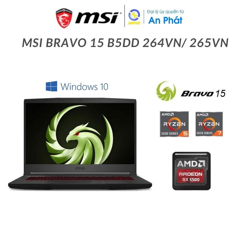 Laptop MSI Bravo 15 B5DD 265VN (Ryzen 5-5600H | 8GB | 512GB | RX 5500M 4GB | 15.6 inch FHD | Win 11 | Đen)