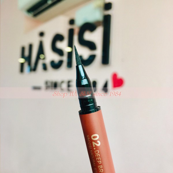Bút Dạ Kẻ Mắt Nước Siêu Lì VACOSI NATURAL STUDIO WATERPROOF EYELINER (#02- Nâu)
