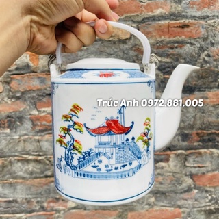 Ấm tích pha trà vẽ cảnh hà nội 1,5 lít