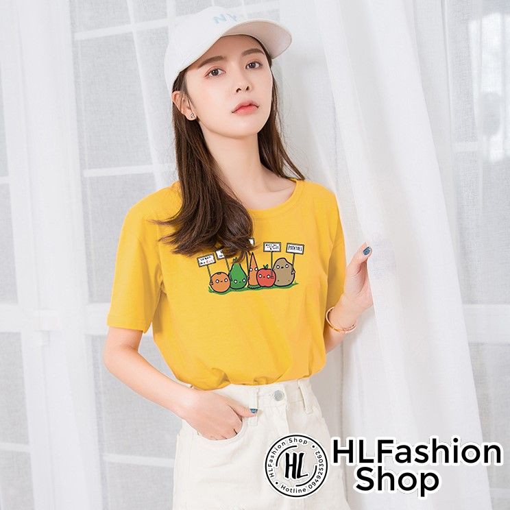 Áo thun tay lỡ form rộng 5 khoai tây cà rốt đáng yêu kute, áo phông size HLFashion