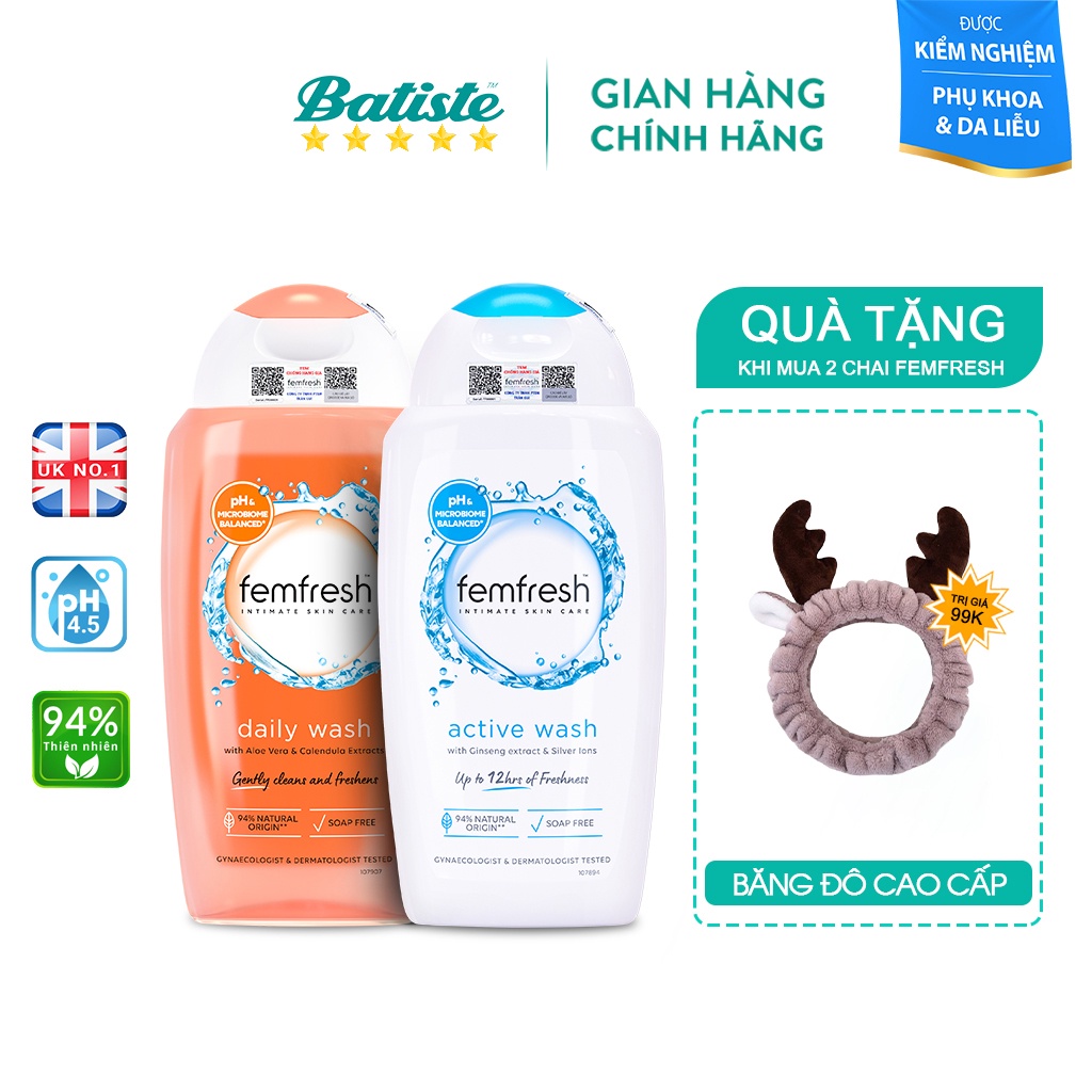 [Mua 2 Tặng 1] Mua 2 Chai Dung Dịch Vệ Sinh Phụ Nữ Femfresh 250ml Tặng Phần Quà Ngẫu Nhiên