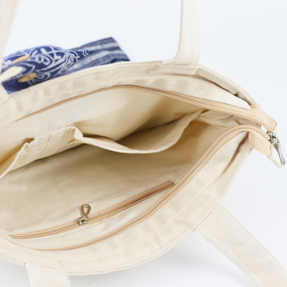 Túi tote thổ cẩm cá bông PESCE HEMP - Tomato Handmade