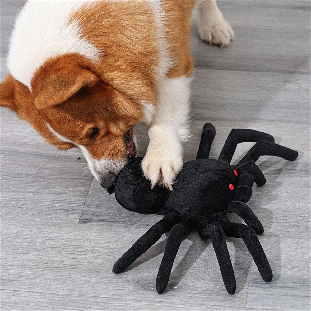 LAYOR1 Dog Toys Natural Foraging Skills Halloween Training Plush Toys Bite-Resistant Spider