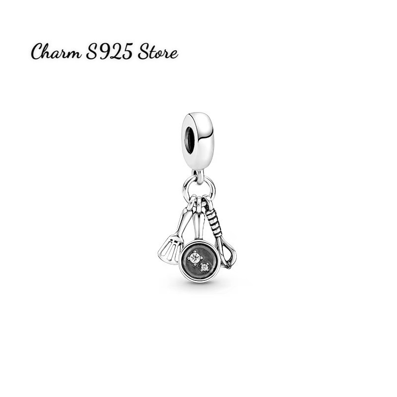 charm pan treo bộ dụng cụ nhà bếp bạc s925 cao cấp