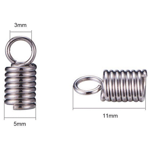 Gói 10 chốt kẹp lò xo nối đầu dây làm vòng cổ, vòng tay size 3mm