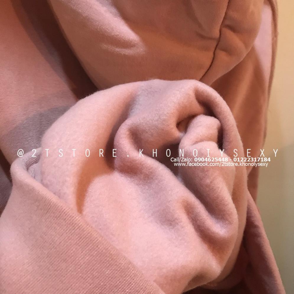 Áo hoodie unisex 2T Store H12 màu hồng ruốc - Áo khoác nỉ bông nón 2 lớp dày dặn chất lượng đẹp 🌺