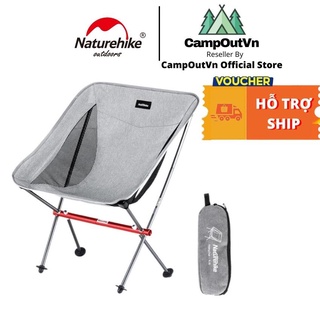 ghế xếp cắm trại mini naturehike campoutvn ghế naturehike đẩu lưng thấp 2 màu gấp gọn mang cắm trại du lịch