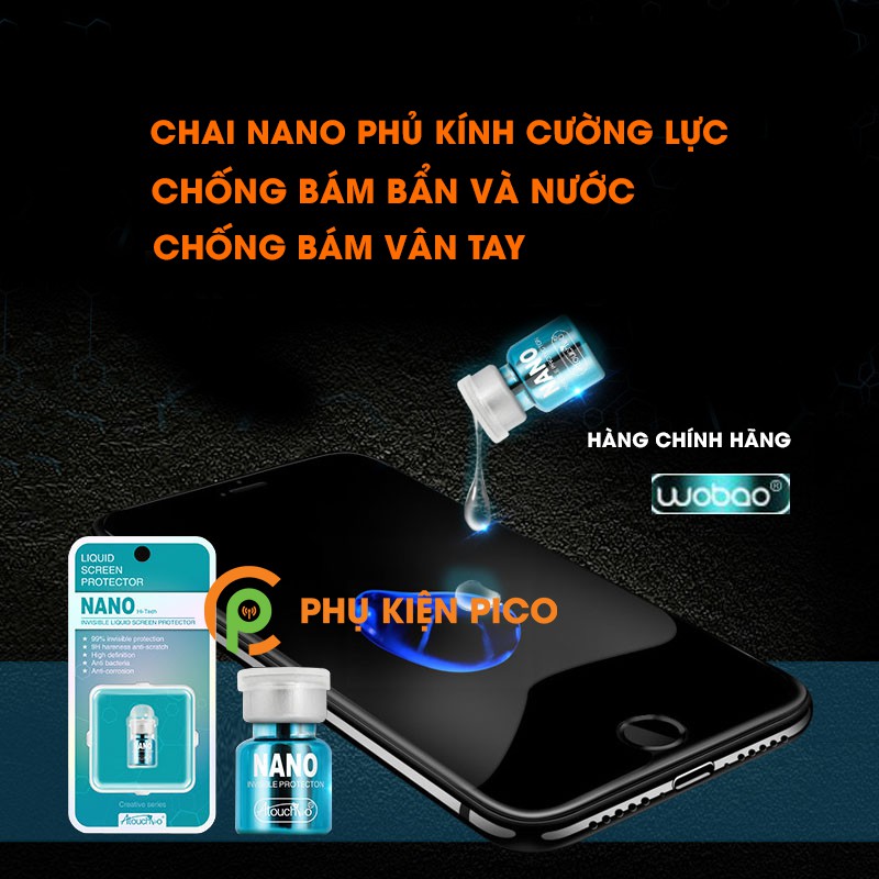 Chai Nano phủ kính cường lực điện thoại, máy tính bảng, kính ô tô chống bám bụi bám nước chính hãng Wobao