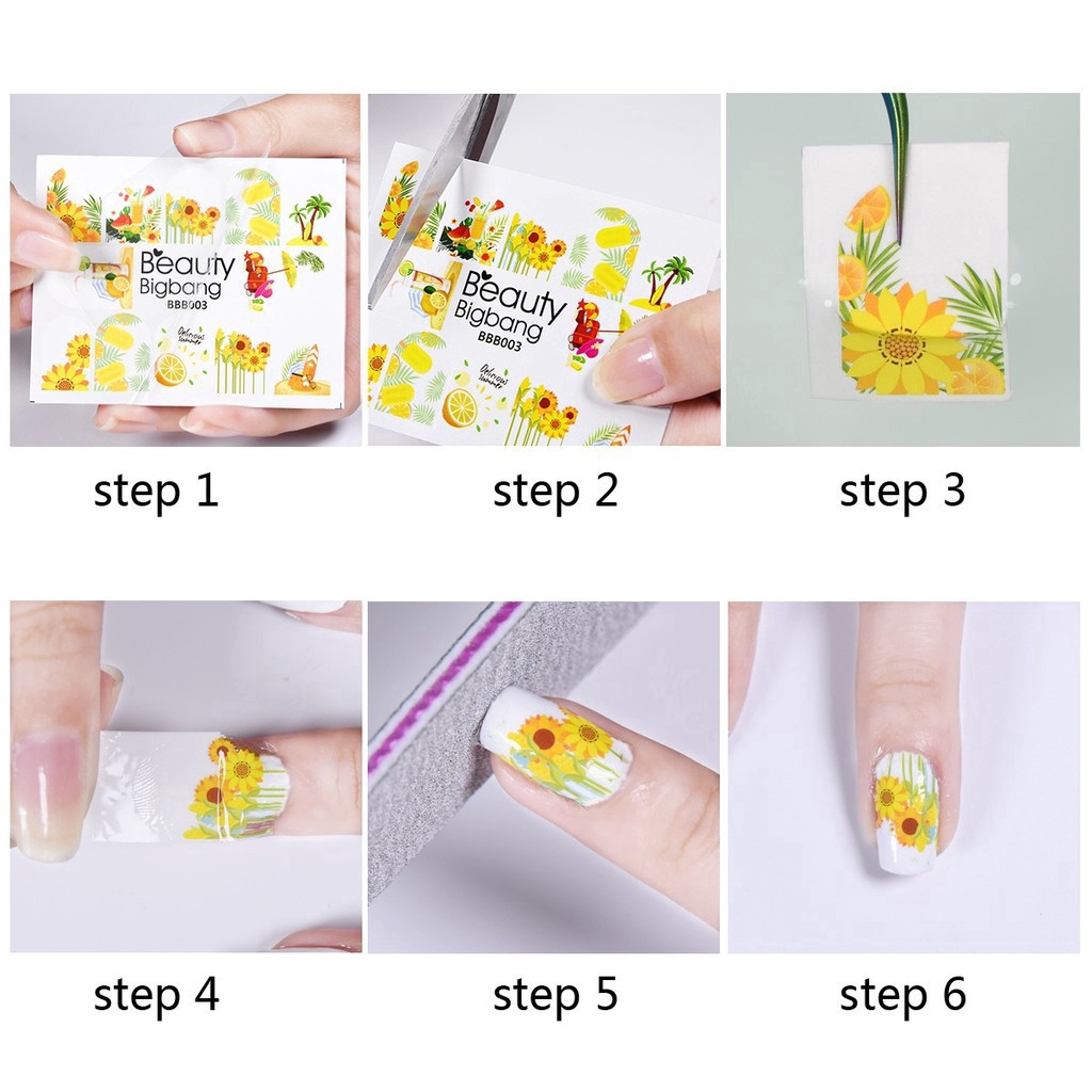 (Hàng Mới Về) Set 5 Tấm Hình Dán Trang Trí Móng Tay Chuyên Dụng Cho Salon Bbb003 Cep