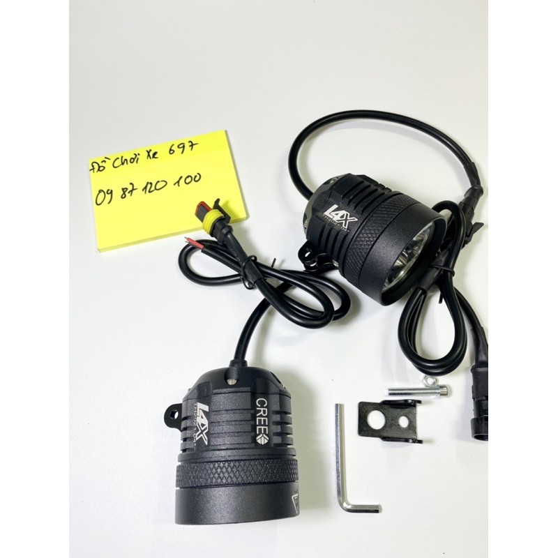 Đèn trợ sáng L4X kính tím. Led sst20 kèm phụ kiện. Bảo hành 12 tháng