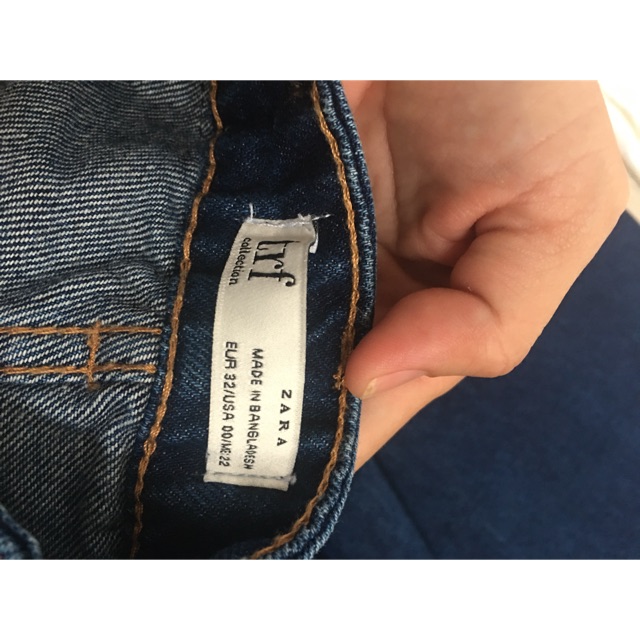 Quần jean Zara size 32 jean xanh lật lai.