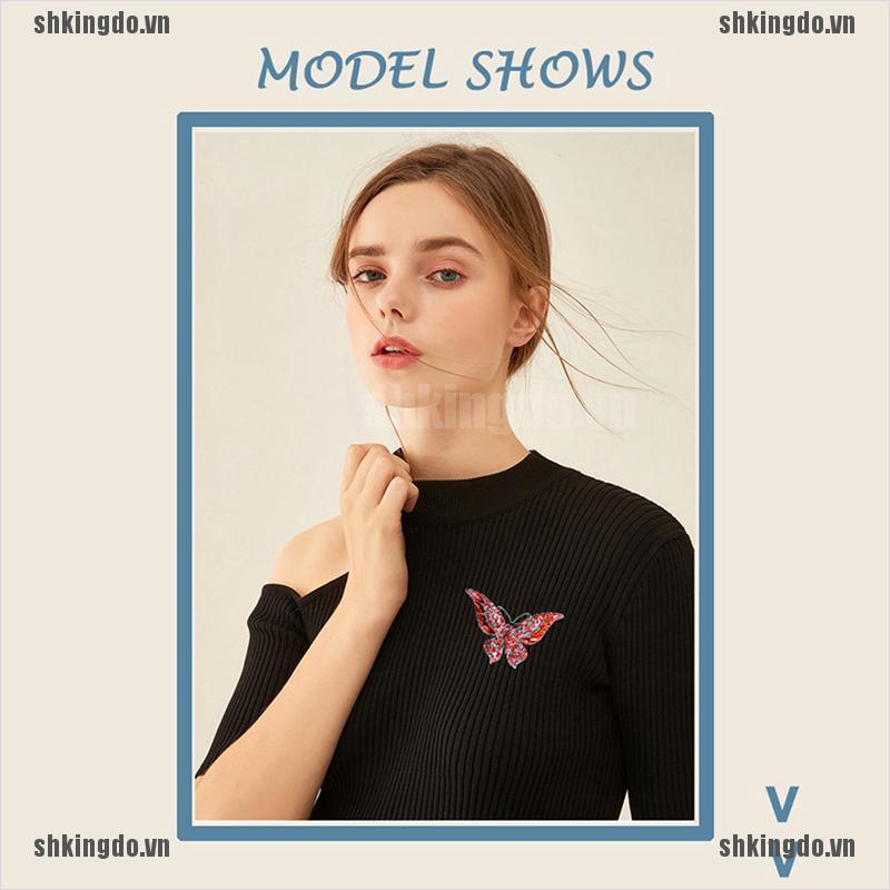 Ghim cài áo hình bướm đính đá giả thời trang cho nữ