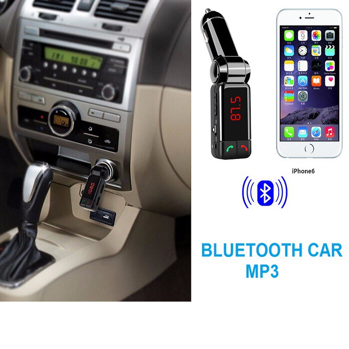 Tẩu Nghe Nhạc MP3 Bluetooth Kiêm Sạc Điện Thoại BC-06 Trên Ô Tô