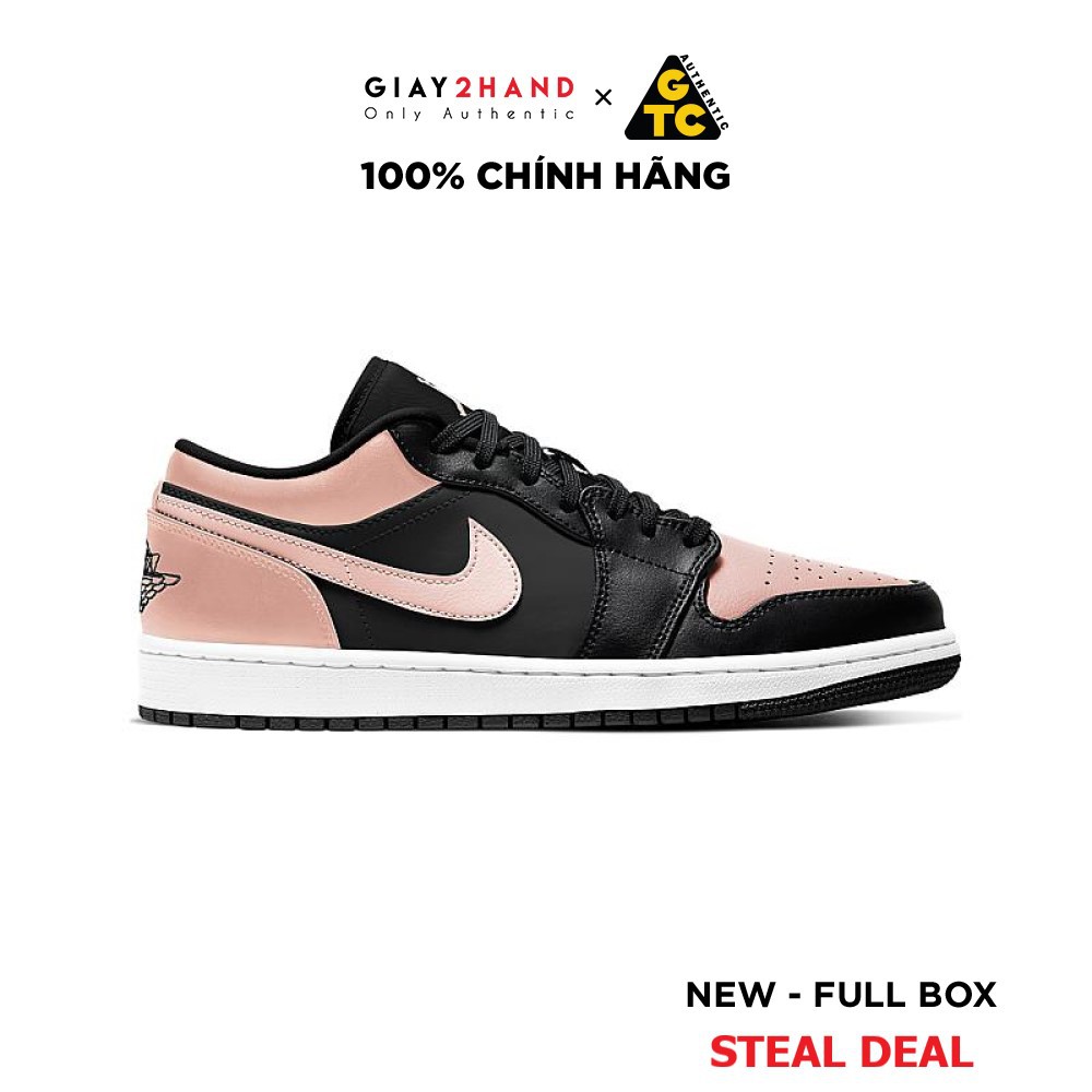 (AUTHENTIC 100%) Giày Sneaker Thể Thao Nike Air Jordan 1 Retro Low Crimson Tint Black 553558-034 Chính Hãng 100%