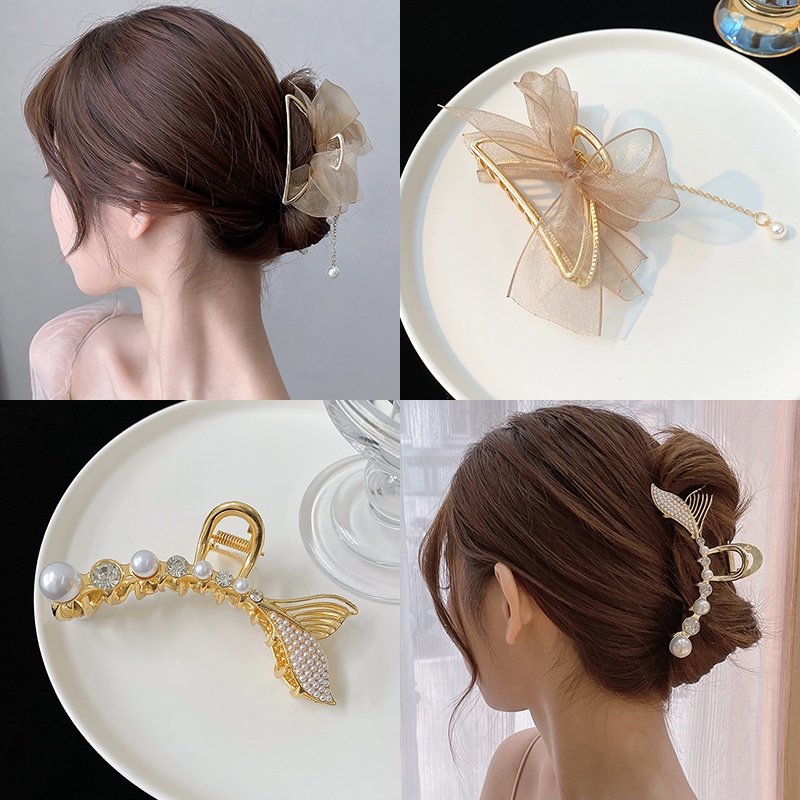 Kẹp tóc đính hạt ngọc trai thời trang Hàn Quốc