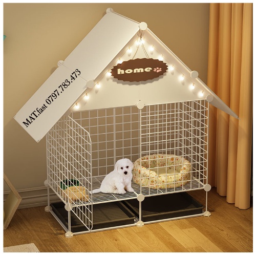 Combo chuồng chó mèo có mái lưới thép sơn tĩnh điện