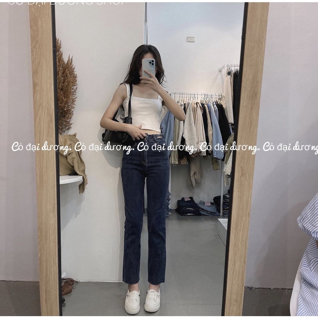 Quần bò Jeans Fargu 5009 ống đứng cạp cut out 2 khuy hàng Quảng Châu Lyn Closet Q210L