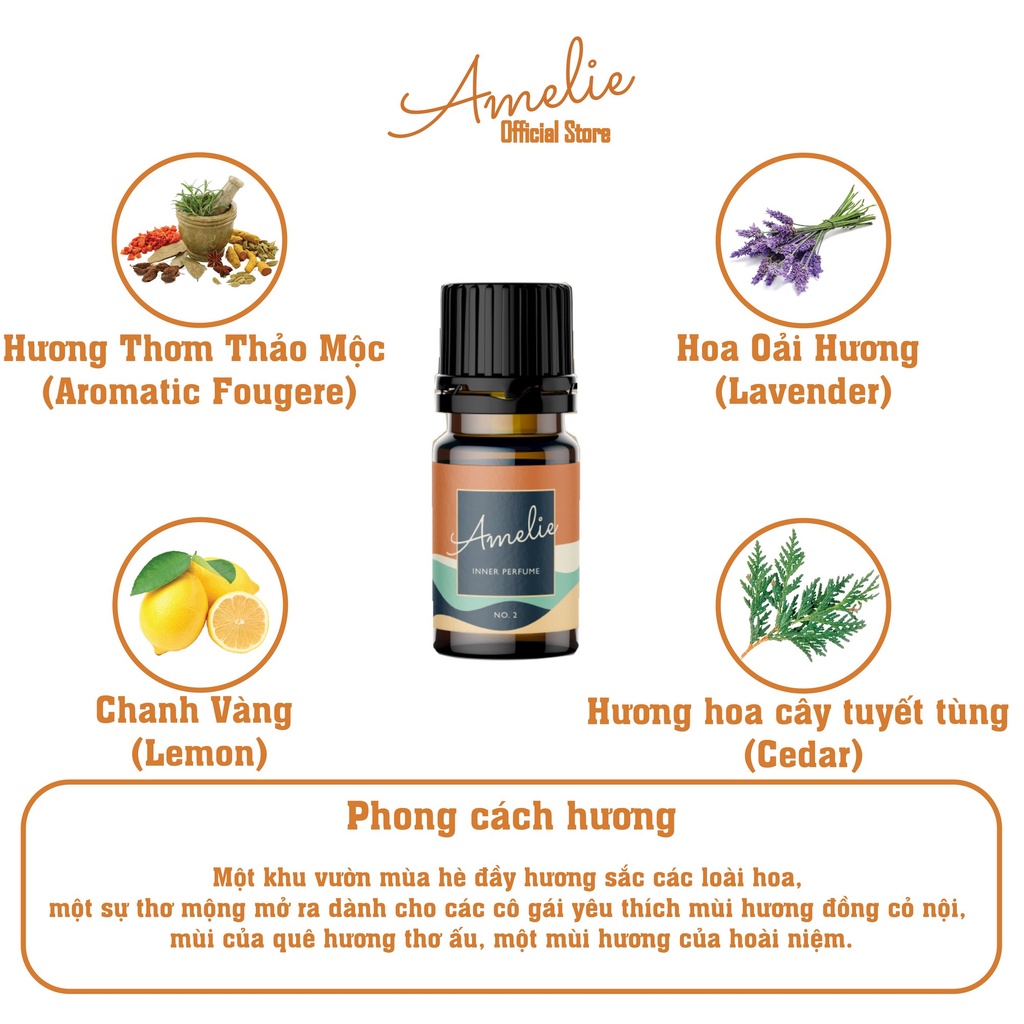 Nước Hoa Vùng Kín Cho Nữ Amelie 5ml - 8 Mùi Hương Quyến Rũ, Ngọt Ngào - Chiết Xuất Thiên Nhiên Thoải Mái Chọn Lựa